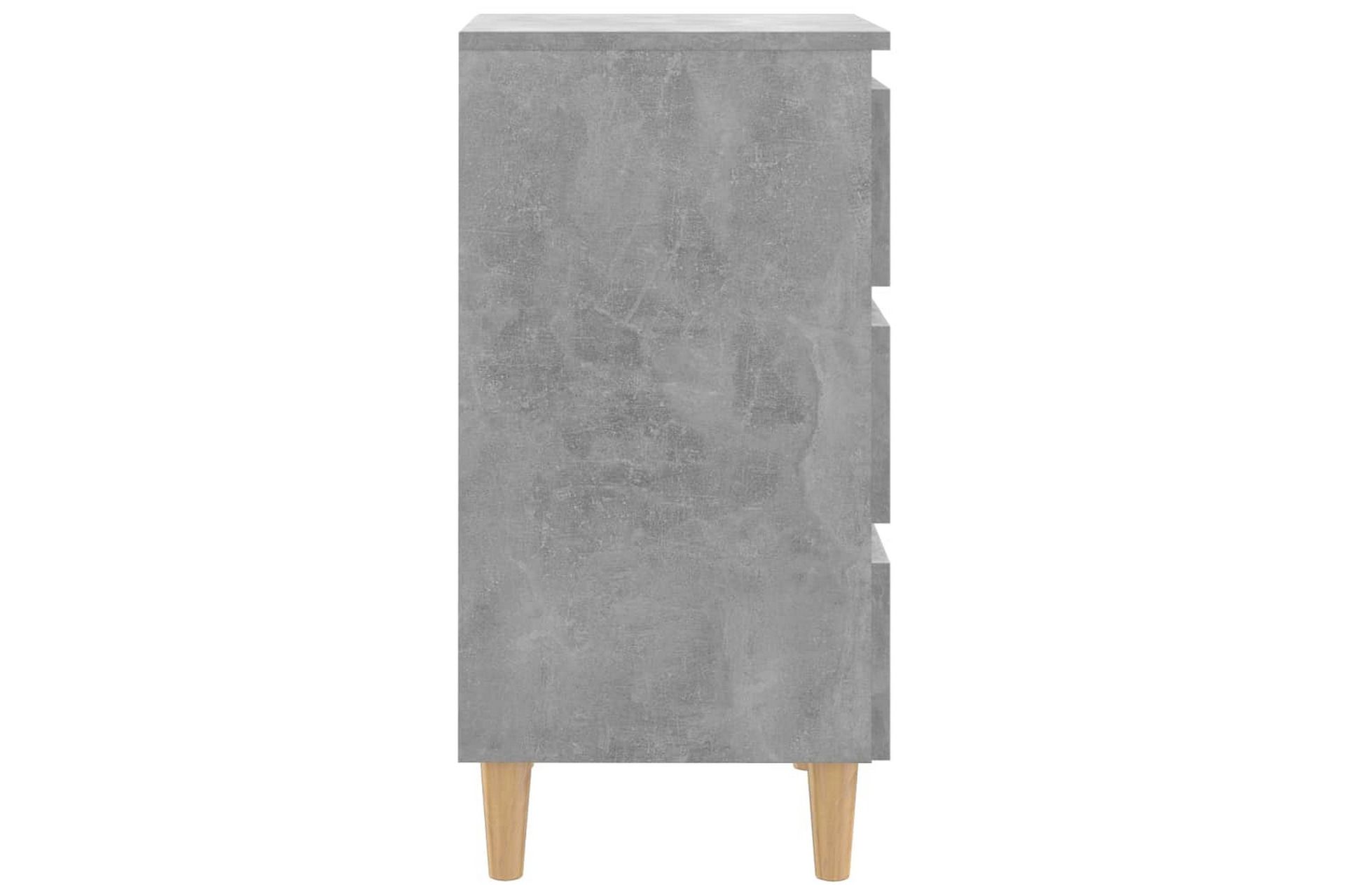 Yöpöytä täyspuiset jalat betoninharmaa 40x35x69 cm - Harmaa - Huonekalut - Pöytä & ruokailuryhmä - Apupöytä & sivupöytä - Yöpöytä