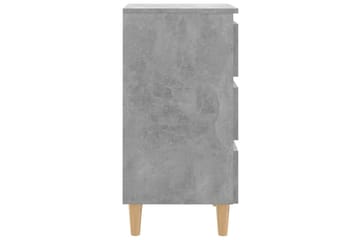 Yöpöytä täyspuiset jalat betoninharmaa 40x35x69 cm - Harmaa - Huonekalut - Pöytä & ruokailuryhmä - Apupöytä & sivupöytä - Yöpöytä
