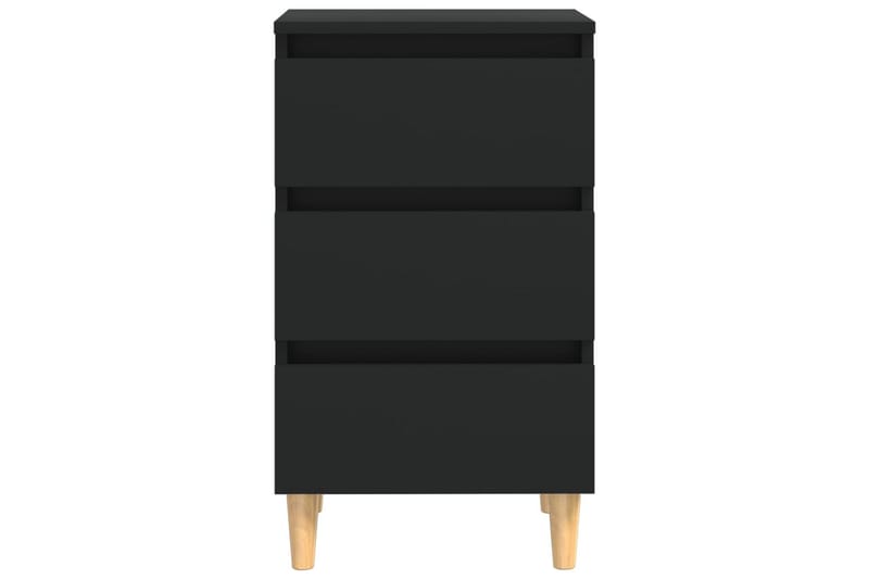 Yöpöytä täyspuiset jalat musta 40x35x69 cm - Musta - Huonekalut - Pöytä & ruokailuryhmä - Apupöytä & sivupöytä - Yöpöytä