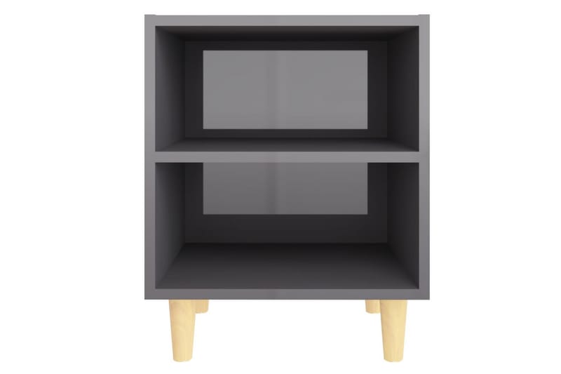 Yöpöytä täyspuisilla jaloilla harmaa 40x30x50 cm - Harmaa - Huonekalut - Pöytä & ruokailuryhmä - Apupöytä & sivupöytä - Yöpöytä