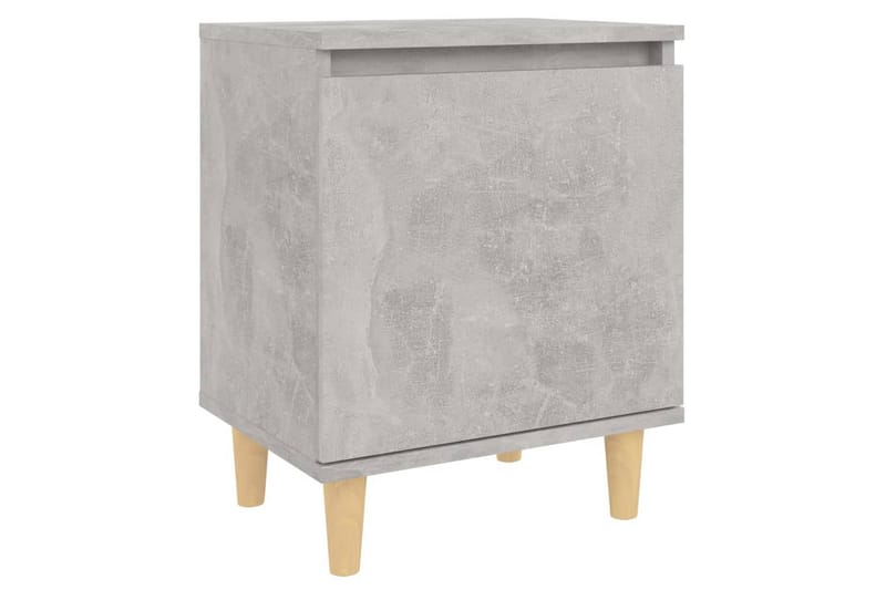 Yöpöytä täyspuujaloilla betoninharmaa 40x30x50 cm - Harmaa - Huonekalut - Pöytä & ruokailuryhmä - Apupöytä & sivupöytä - Yöpöytä