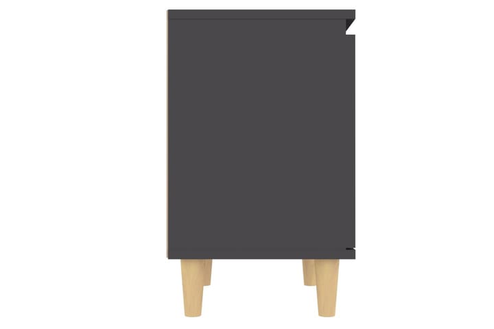 Yöpöytä täyspuujaloilla harmaa 40x30x50 cm - Harmaa - Yöpöytä