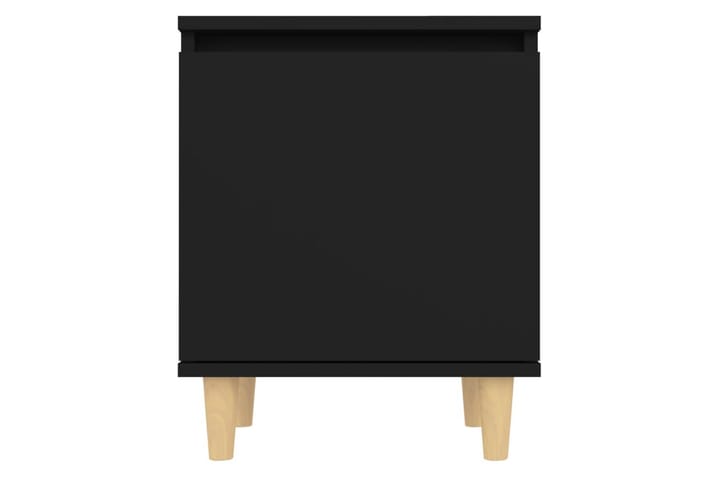 Yöpöytä täyspuujaloilla musta 40x30x50 cm - Musta - Yöpöytä