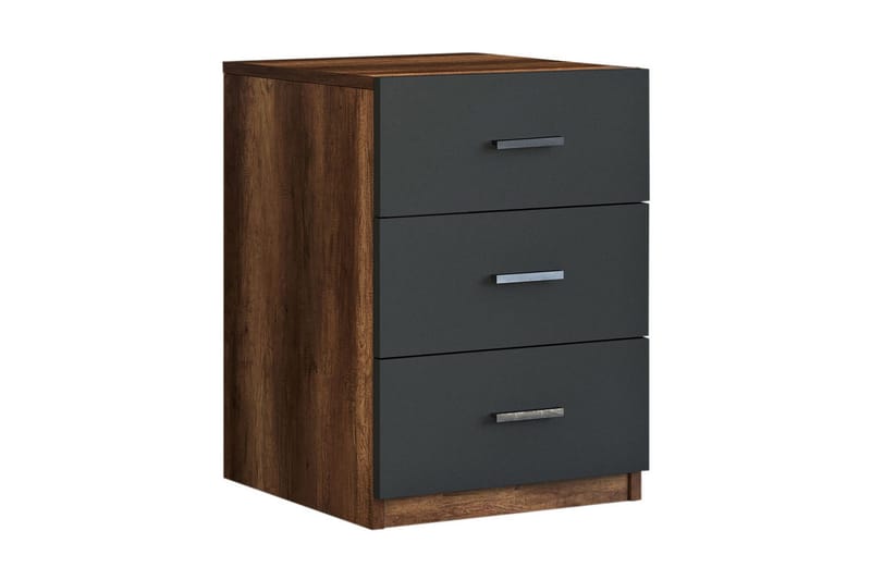 Yöpöytä Tully 45 cm - Tiikki/Antrasiitti - Huonekalut - Pöytä & ruokailuryhmä - Apupöytä & sivupöytä - Yöpöytä