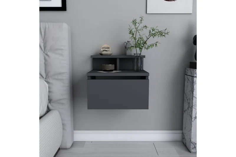Yöpöytä Urgby 39,8x35 cm - Antrasiitti - Huonekalut - Pöytä & ruokailuryhmä - Apupöytä & sivupöytä - Yöpöytä