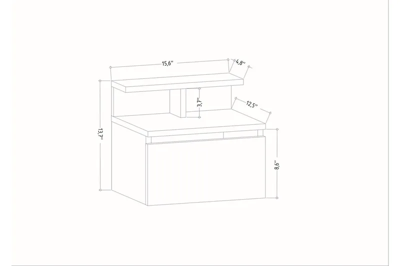 Yöpöytä Urgby 39,8x35 cm - Antrasiitti - Huonekalut - Pöytä & ruokailuryhmä - Apupöytä & sivupöytä - Yöpöytä