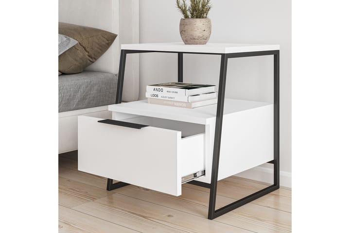 Yöpöytä Urgby 45x50 cm - Valkoinen - Yöpöytä