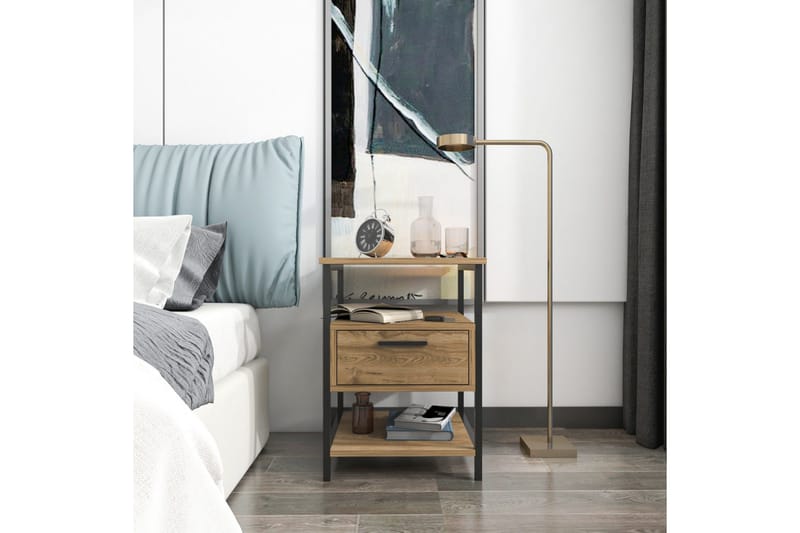 Yöpöytä Urgby 45x61,8 cm - Musta - Huonekalut - Pöytä & ruokailuryhmä - Apupöytä & sivupöytä - Yöpöytä