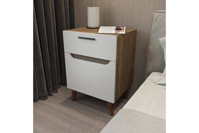 Yöpöytä Urgby 45x63 cm - Valkoinen - Huonekalut - Pöytä & ruokailuryhmä - Apupöytä & sivupöytä - Yöpöytä