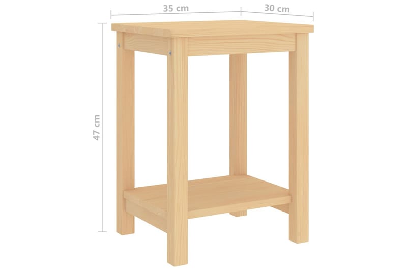 Yöpöytä vaalea puu 35x30x47 cm täysi mänty - Huonekalut - Pöytä & ruokailuryhmä - Apupöytä & sivupöytä - Yöpöytä