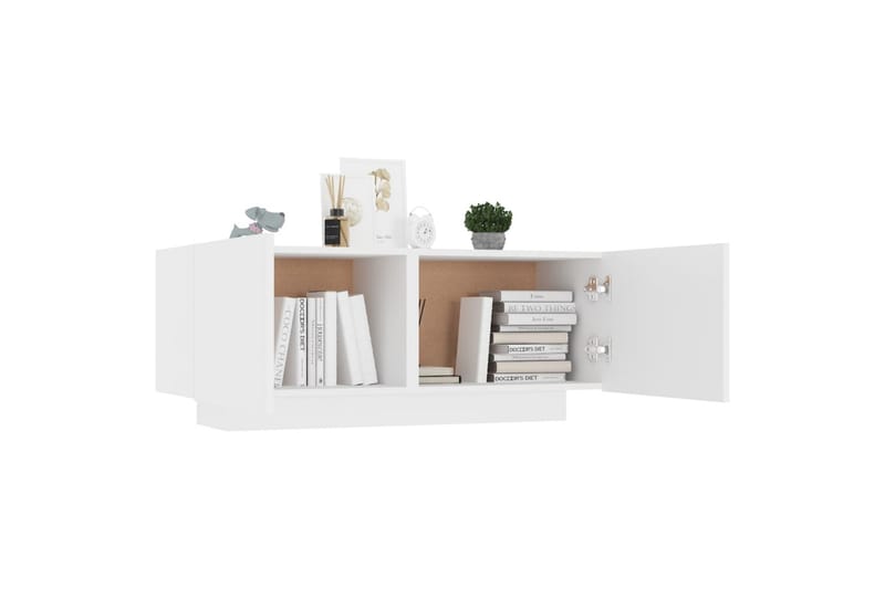 Yöpöytä valkoinen 100x35x40 cm lastulevy - Huonekalut - Pöytä & ruokailuryhmä - Apupöytä & sivupöytä - Yöpöytä