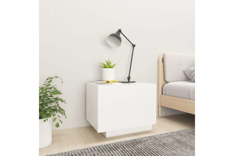 Yöpöytä valkoinen 100x35x40 cm lastulevy - Huonekalut - Pöytä & ruokailuryhmä - Apupöytä & sivupöytä - Yöpöytä