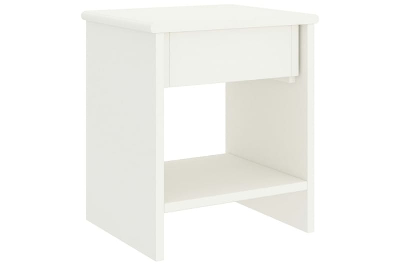 Yöpöytä valkoinen 35x30x40 cm täysi mänty - Huonekalut - Pöytä & ruokailuryhmä - Apupöytä & sivupöytä - Yöpöytä