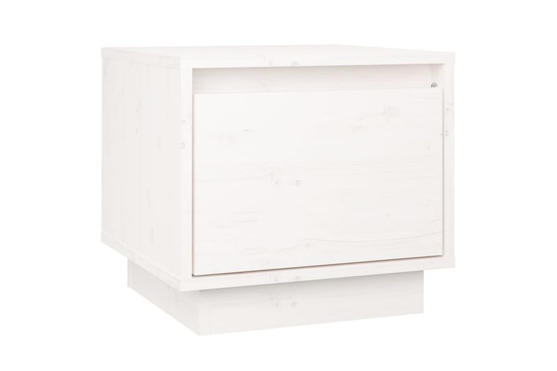 Yöpöytä valkoinen 35x34x32 cm täysi mänty - Valkoinen - Huonekalut - Pöytä & ruokailuryhmä - Apupöytä & sivupöytä - Yöpöytä