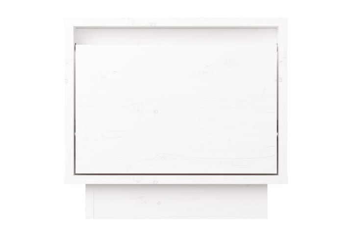 Yöpöytä valkoinen 35x34x32 cm täysi mänty - Valkoinen - Yöpöytä