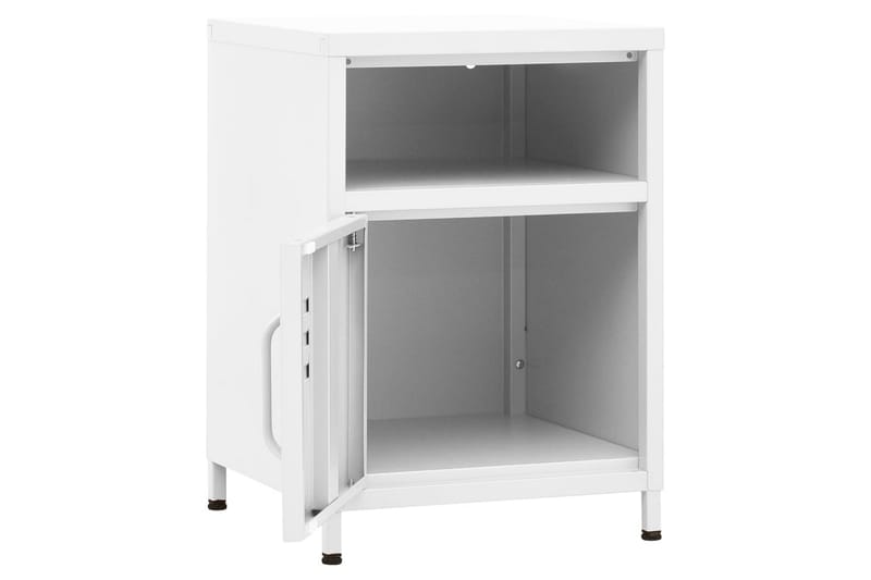 Yöpöytä valkoinen 35x35x51 cm teräs - Huonekalut - Pöytä & ruokailuryhmä - Apupöytä & sivupöytä - Yöpöytä