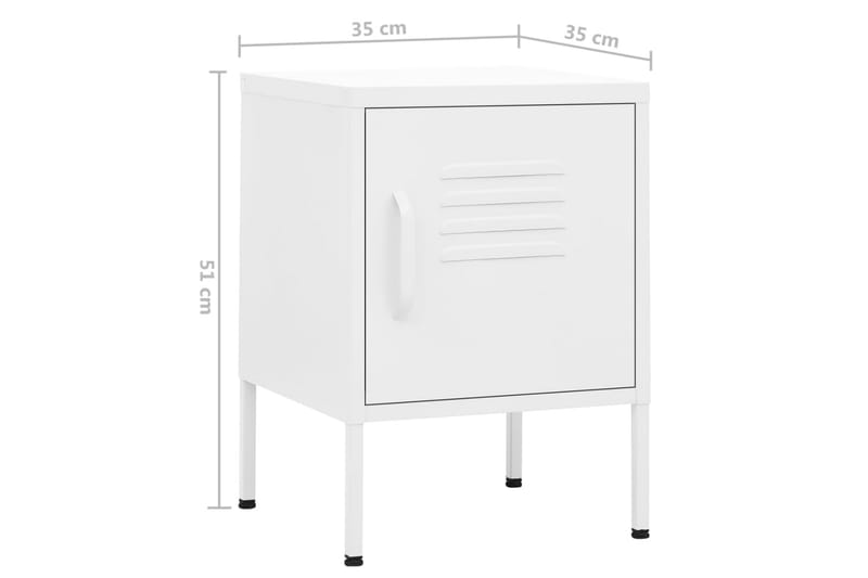 Yöpöytä valkoinen 35x35x51 cm teräs - Huonekalut - Pöytä & ruokailuryhmä - Apupöytä & sivupöytä - Yöpöytä