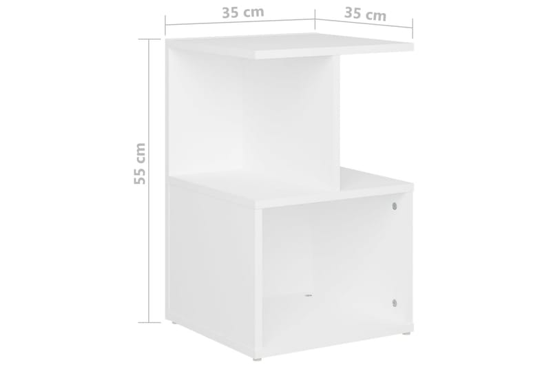 Yöpöytä valkoinen 35x35x55 cm lastulevy - Huonekalut - Pöytä & ruokailuryhmä - Apupöytä & sivupöytä - Yöpöytä