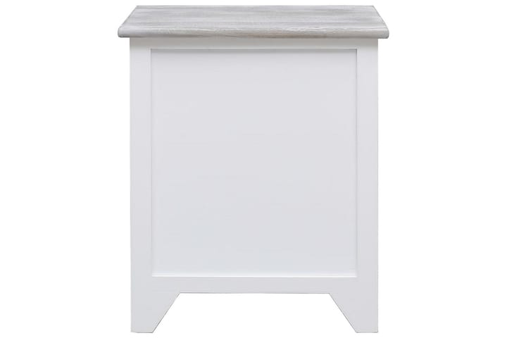Yöpöytä valkoinen 38x28x45 cm keisaripuu - Valkoinen - Yöpöytä