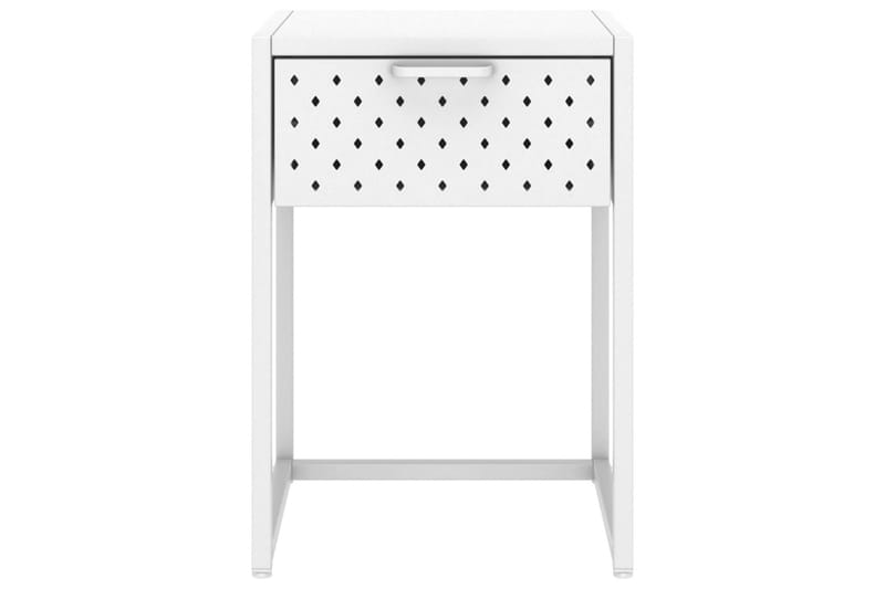 Yöpöytä valkoinen 38x35x54 cm teräs - Huonekalut - Pöytä & ruokailuryhmä - Apupöytä & sivupöytä - Yöpöytä