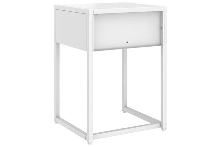 Yöpöytä valkoinen 38x35x54 cm teräs - Yöpöytä