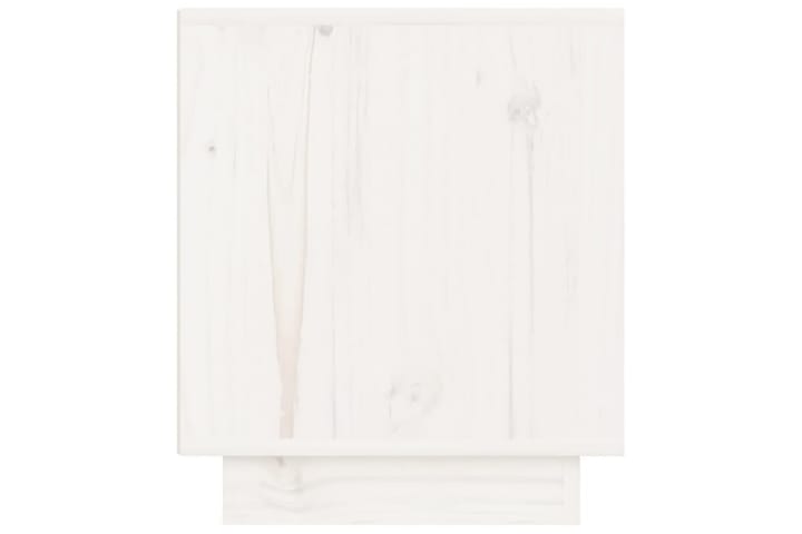 Yöpöytä valkoinen 40x34x40 cm täysi mänty - Valkoinen - Yöpöytä