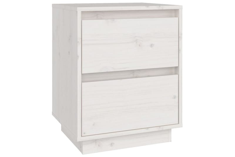 Yöpöytä valkoinen 40x35x50 cm täysi mänty - Valkoinen - Huonekalut - Pöytä & ruokailuryhmä - Apupöytä & sivupöytä - Yöpöytä