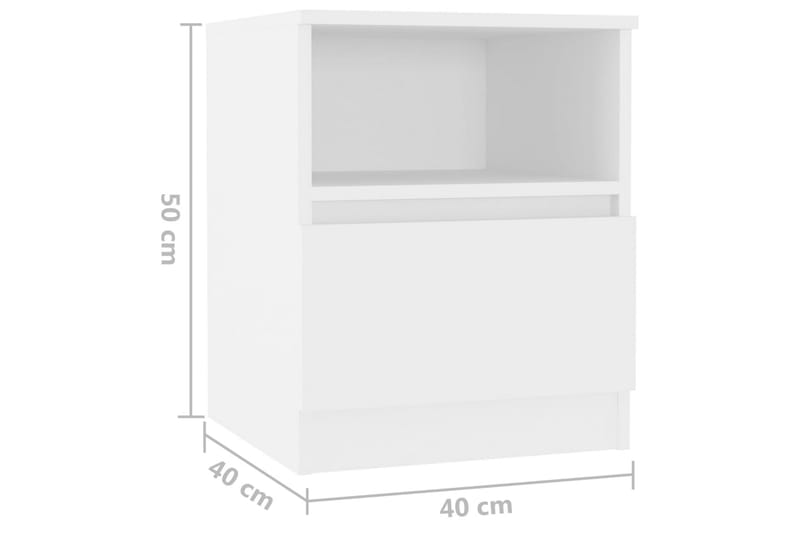 Yöpöytä valkoinen 40x40x50 cm lastulevy - Huonekalut - Pöytä & ruokailuryhmä - Apupöytä & sivupöytä - Yöpöytä
