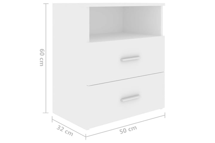 Yöpöytä valkoinen 50x32x60 cm - Yöpöytä