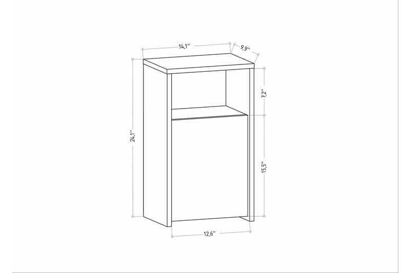 Yöpöytä Violaceae 36x61,4 cm - Ruskea - Huonekalut - Pöytä & ruokailuryhmä - Apupöytä & sivupöytä - Yöpöytä