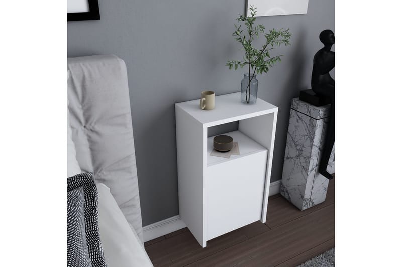 Yöpöytä Violaceae 36x61,4 cm - Valkoinen - Huonekalut - Pöytä & ruokailuryhmä - Apupöytä & sivupöytä - Yöpöytä