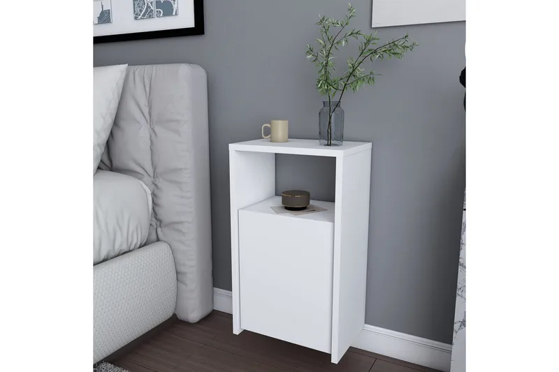 Yöpöytä Violaceae 36x61,4 cm - Valkoinen - Huonekalut - Pöytä & ruokailuryhmä - Apupöytä & sivupöytä - Yöpöytä