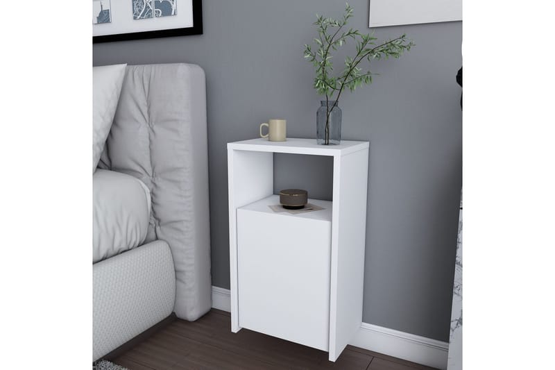 Yöpöytä Violaceae 36x61,4 cm - Valkoinen - Huonekalut - Pöytä & ruokailuryhmä - Apupöytä & sivupöytä - Yöpöytä