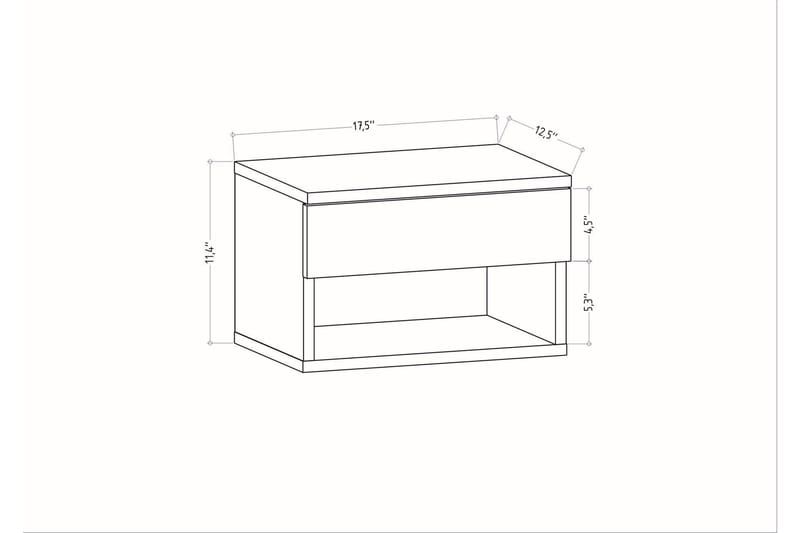 Yöpöytä Violaceae 44,6x31,9 cm - Ruskea - Huonekalut - Pöytä & ruokailuryhmä - Apupöytä & sivupöytä - Yöpöytä