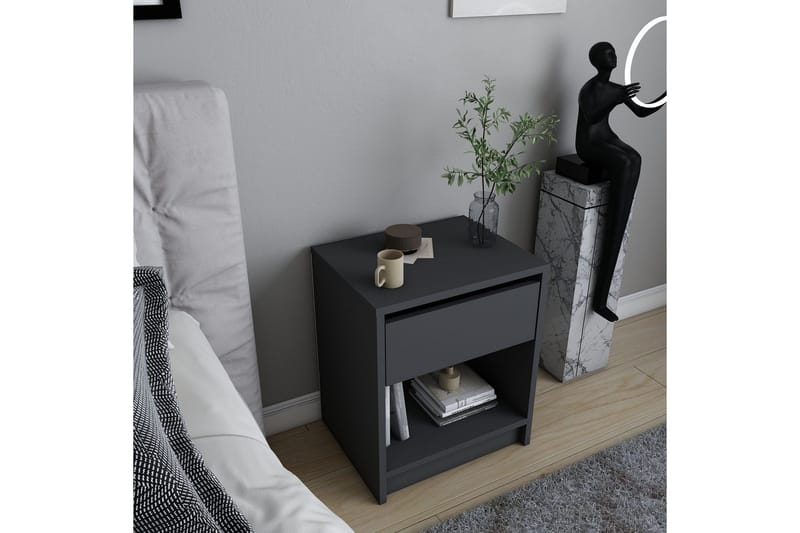 Yöpöytä Violaceae 44,6x52,8 cm - Antrasiitti - Huonekalut - Pöytä & ruokailuryhmä - Apupöytä & sivupöytä - Yöpöytä