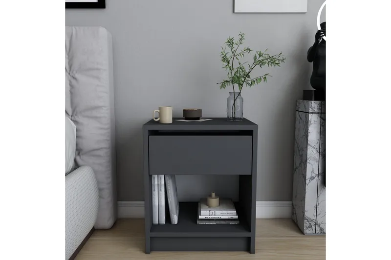 Yöpöytä Violaceae 44,6x52,8 cm - Antrasiitti - Huonekalut - Pöytä & ruokailuryhmä - Apupöytä & sivupöytä - Yöpöytä