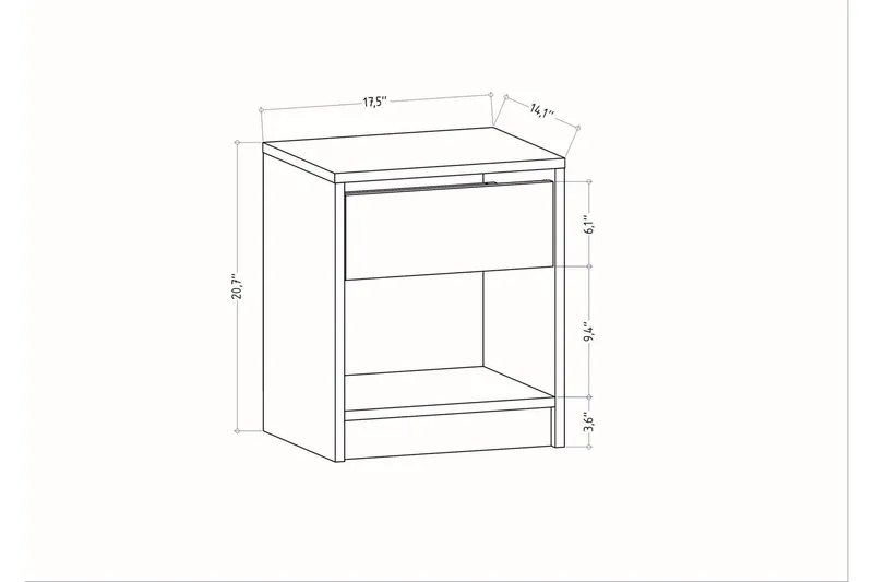 Yöpöytä Violaceae 44,6x52,8 cm - Ruskea - Huonekalut - Pöytä & ruokailuryhmä - Apupöytä & sivupöytä - Yöpöytä