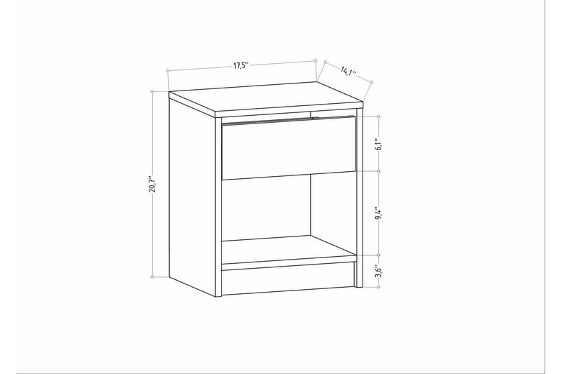 Yöpöytä Violaceae 44,6x52,8 cm - Ruskea - Huonekalut - Pöytä & ruokailuryhmä - Apupöytä & sivupöytä - Yöpöytä
