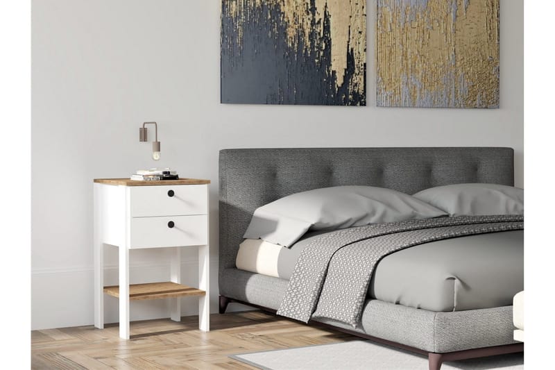 Yöpöytä Violaceae 44x75 cm - Valkoinen - Huonekalut - Pöytä & ruokailuryhmä - Apupöytä & sivupöytä - Yöpöytä