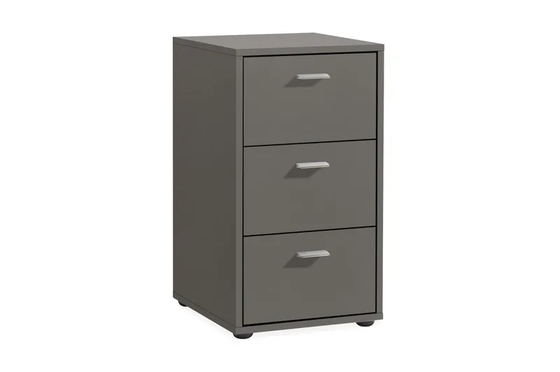 Yöpöytä Virginia 35 cm Säilytyksellä 3 laatikkoa - Harmaa - Huonekalut - Pöytä & ruokailuryhmä - Apupöytä & sivupöytä - Yöpöytä