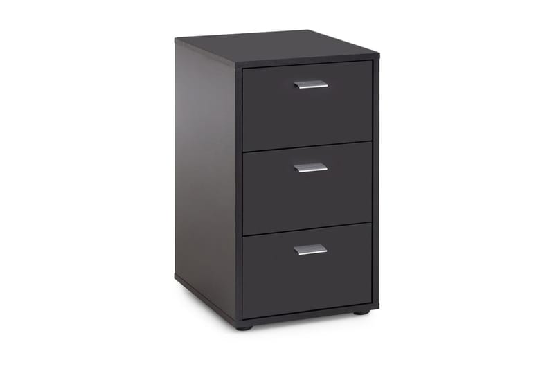 Yöpöytä Virginia 35 cm Säilytyksellä 3 laatikkoa - Harmaa/Musta - Huonekalut - Pöytä & ruokailuryhmä - Apupöytä & sivupöytä - Yöpöytä