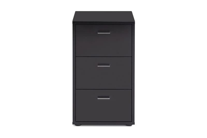 Yöpöytä Virginia 35 cm Säilytyksellä 3 laatikkoa, Harmaa/Musta