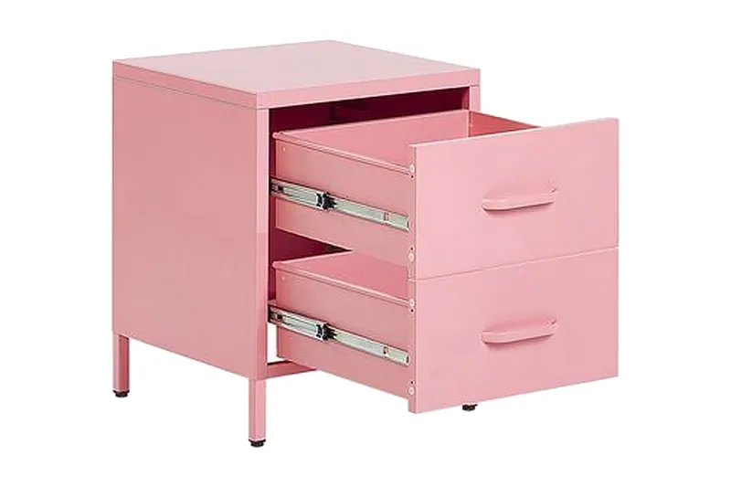 Yöpöytä Visanza 43 cm - Teräs / vaaleanpunainen - Huonekalut - Pöytä & ruokailuryhmä - Apupöytä & sivupöytä - Yöpöytä