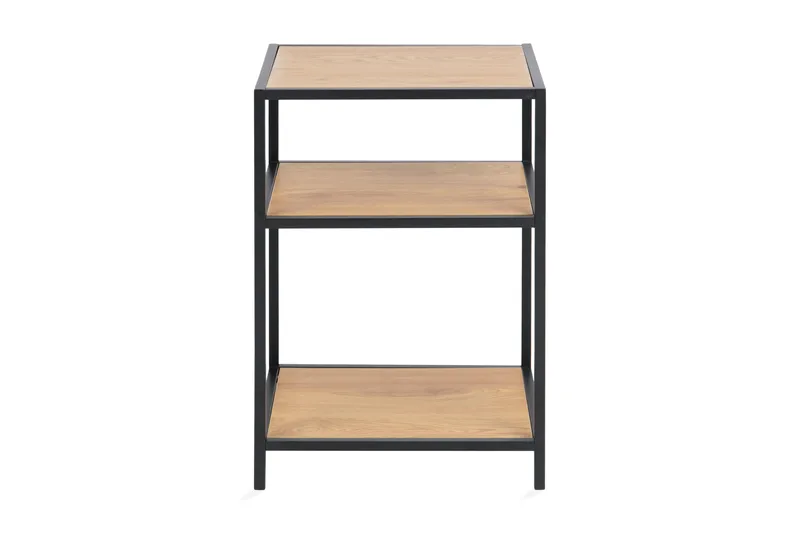 Yöpöytä Walmon 35 cm Säilytyksellä Hyllyt, Luonnonväri/Musta