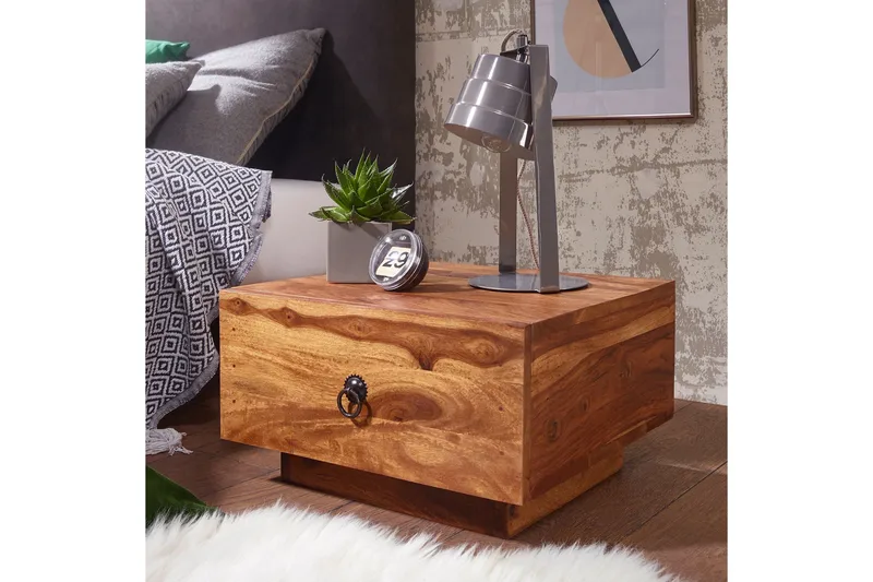 Yöpöytä Pesantes 40 cm Säilytyksellä Laatikko - Massiivi Puu - Huonekalut - Pöytä & ruokailuryhmä - Apupöytä & sivupöytä - Yöpöytä