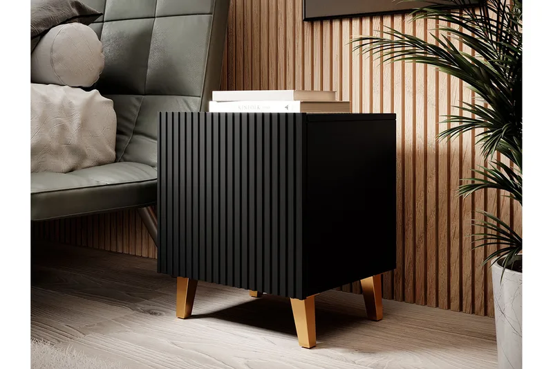Yöpöytä Pafolo Neliö Musta|Guld - Huonekalut - Pöytä & ruokailuryhmä - Apupöytä & sivupöytä - Yöpöytä