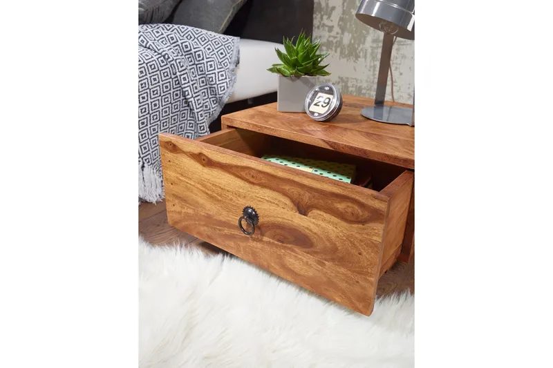 Yöpöytä Pesantes 40 cm Säilytyksellä Laatikko - Massiivi Puu - Huonekalut - Pöytä & ruokailuryhmä - Apupöytä & sivupöytä - Yöpöytä