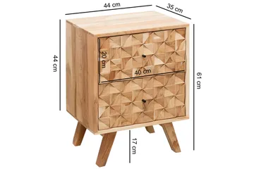 Yöpöytä Pelsham 44 cm - Puu/Luonnonväri - Huonekalut - Pöytä & ruokailuryhmä - Apupöytä & sivupöytä - Yöpöytä