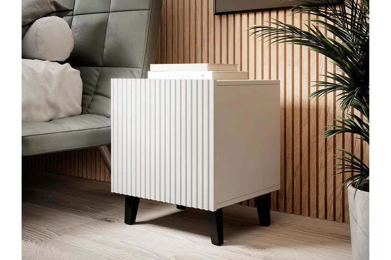 Yöpöytä Pafolo Neliö Valkoinen|Musta - Huonekalut - Pöytä & ruokailuryhmä - Apupöytä & sivupöytä - Yöpöytä