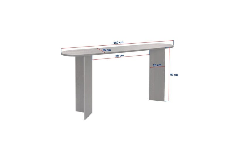 Yeno Konsolipöytä 150 cm - Valkoinen - Huonekalut - Pöytä & ruokailuryhmä - Apupöytä & sivupöytä - Konsolipöytä